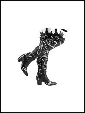 Women's Cowboy Over the Knee High Boots with Chunky Heel